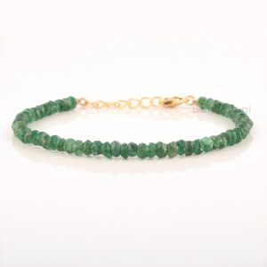 Green Onyx Bracelet, Natural Green Onyx May Birthstone Bracelet, Green Onyx Ombre Bracelet- 8 Inches